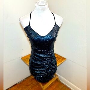 Boubou Sequin Strappy Ruched Bodycon Dress